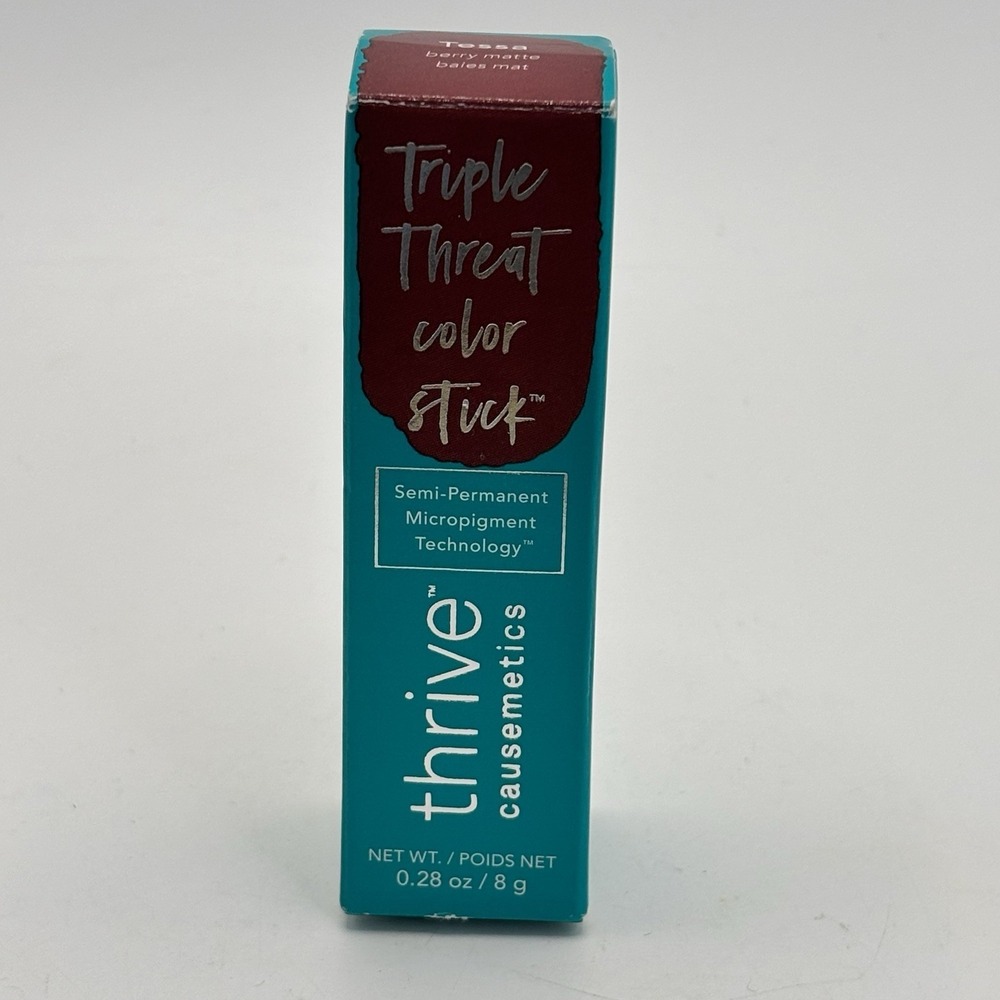 Thrive Cosmetics Triple Threat Color Stick TESSA (Berry Matte) Lip Color NEW